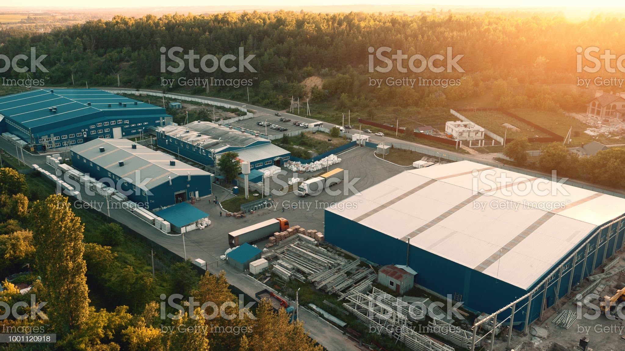jit office with trucks parked