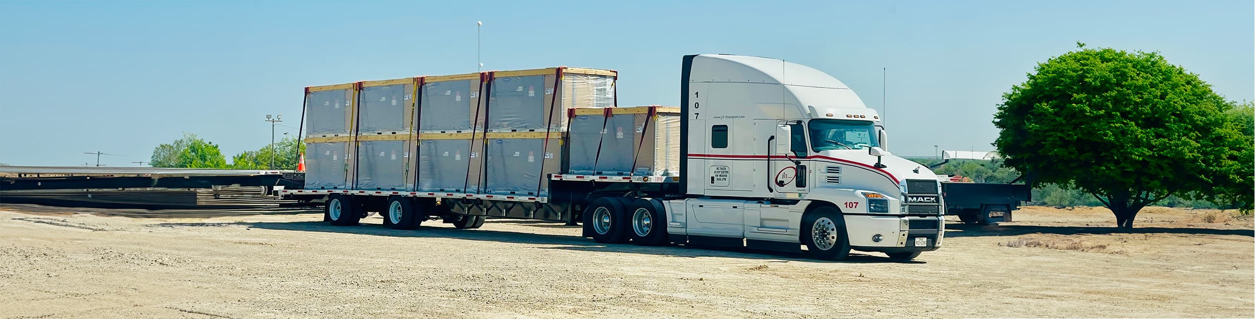 jit office with trucks parked